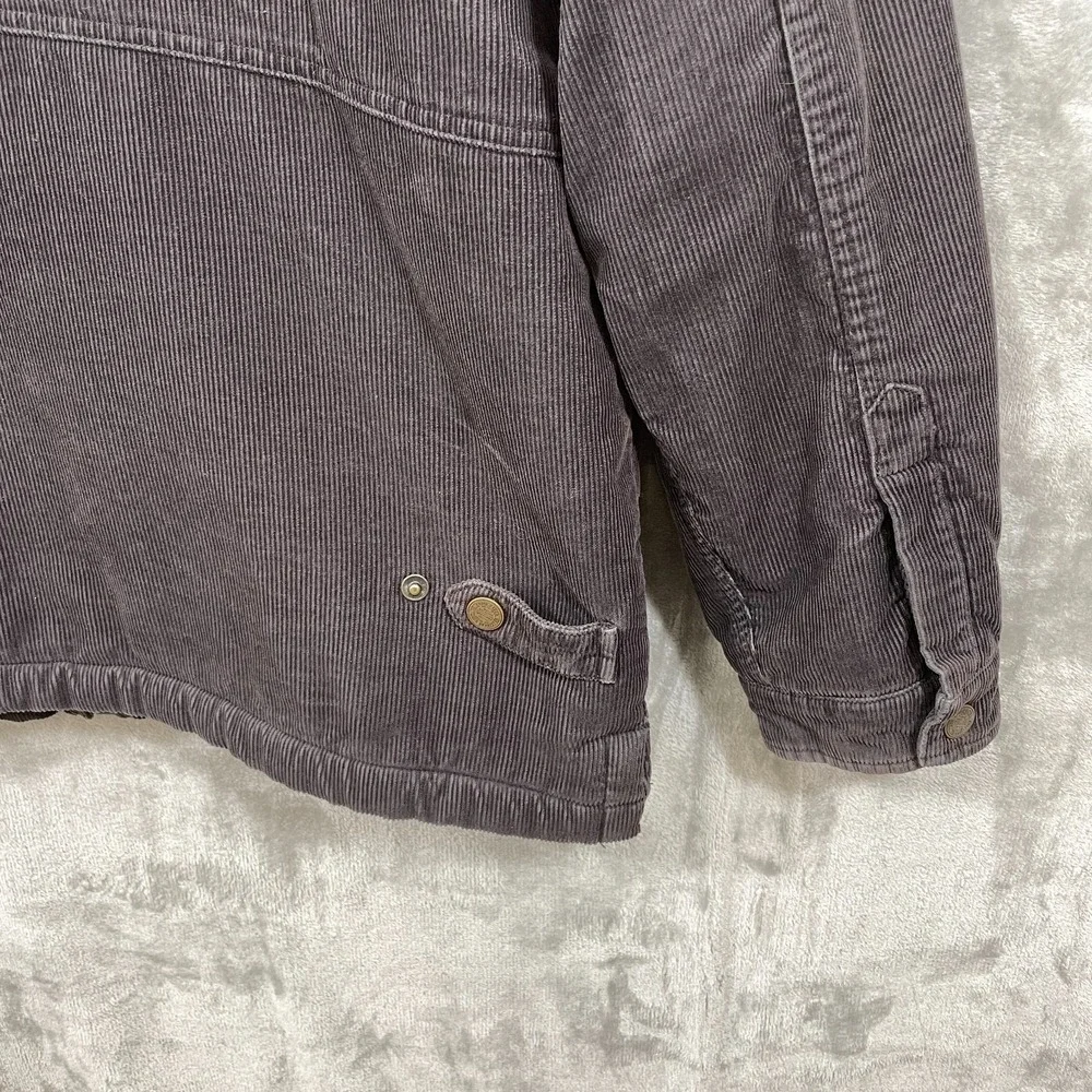 Eddie Bauer Jacket Mens  XL Tall  Gray Corduroy Sherpa Lined Workwear Chore Barn